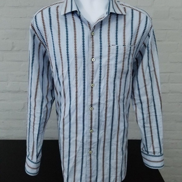 TOMMY BAHAMA Men's Long Sleeve Striped Sz L - Picture 2 of 8